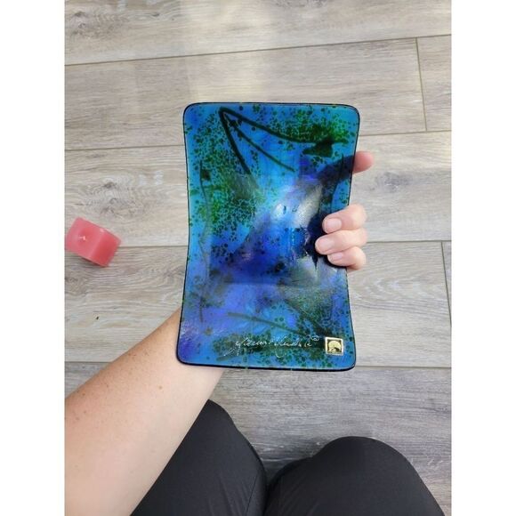 Laura Mendola BLUE GLASS SINGLE CANDLE HOLDER  made in Alaska - Picture 16 of 16